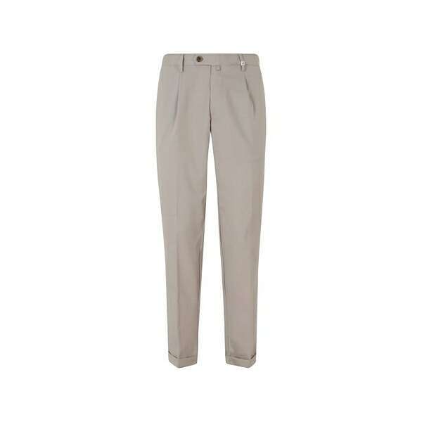 ミース メンズ 心地好いズボン下 ボトムス Pleated turn-up trousers Neutrals