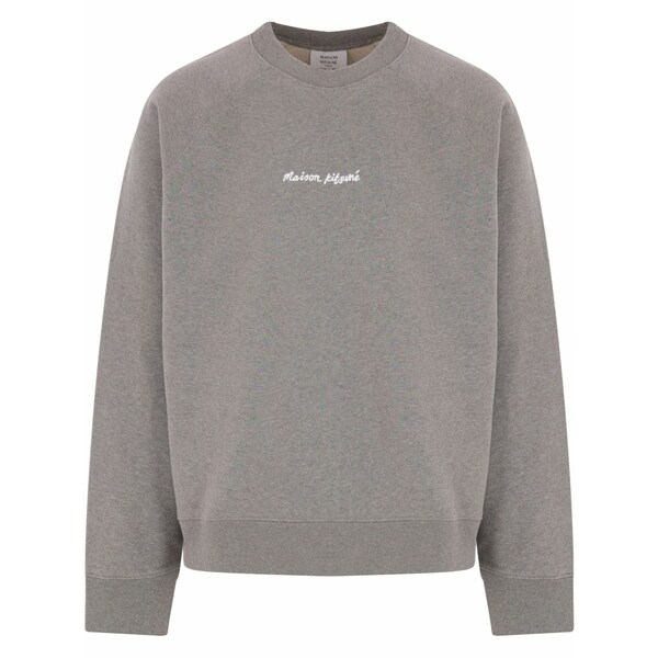 メゾン キツネ メンズ パーカー・スウェットシャツ アウター Logo-embroidered sweatshirt Grey｜asty 68,800円
