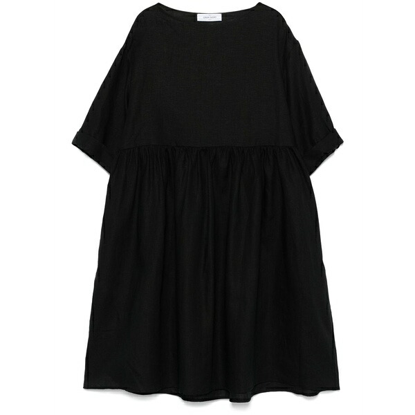 グランサッソ レディース 衣装 トップス Linen boat-neck mini dress Black