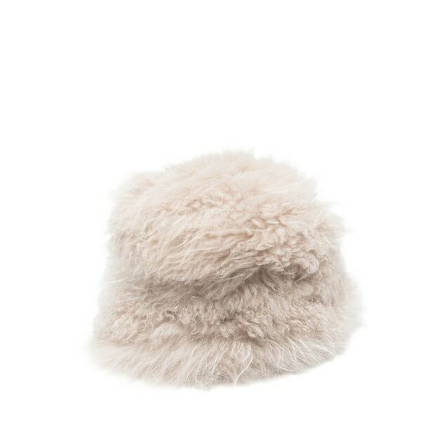 シモネッタ ラヴィッツァ レディース かぶり笠 添え物 Sheepskin fluffy hat Neutrals