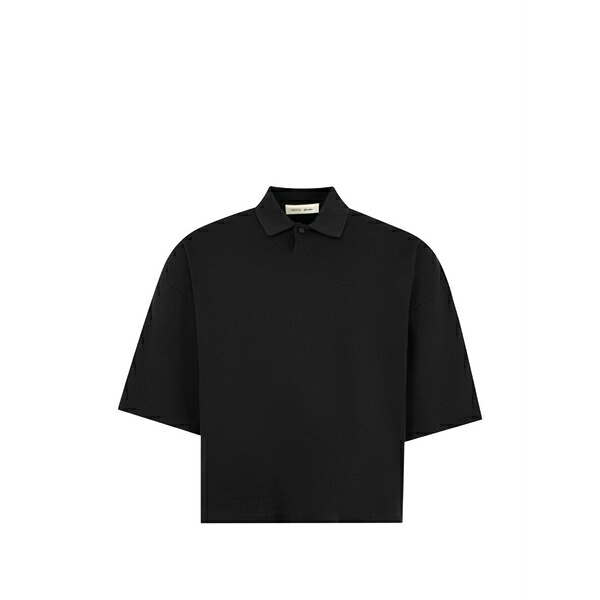 エフオージーエッセンシャルズ メンズ スポーツシャツ トップス Signature 90s cropped polo shirt Black