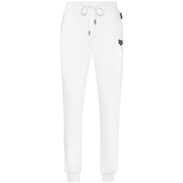 フィリッププレイン レディース カジュアルパンツ ボトムス Iconic plein track pants White｜asty
