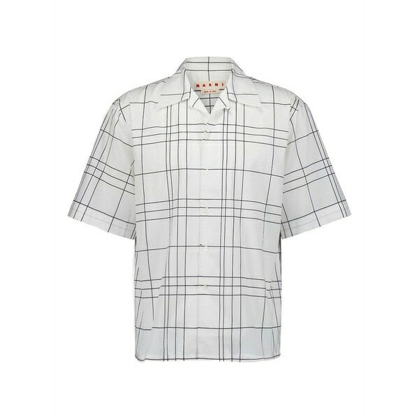 マルニ メンズ ティーシャツ トップス Check-pattern short-sleeve shirt White