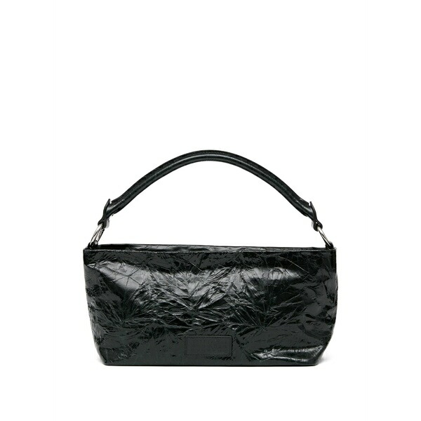 マルタンマルジェラ レディース ショルダーバッグ 御徒面子 Textured top-handle shoulder bag Black