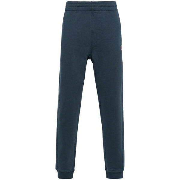 住みか 稲荷 メンズ 心地好いズボン下 ボトムス Logo-patch cotton track trousers Blue