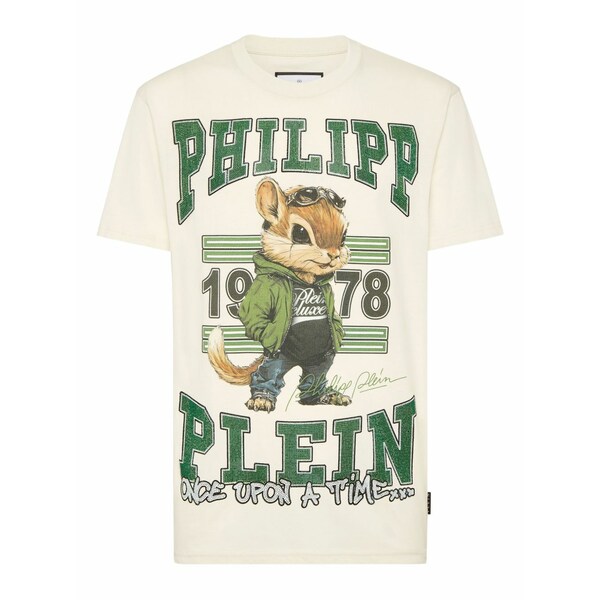 フィリップ飾り気のない メンズ ティーシャツ トップス Squirrel-print crew-neck t-shirt Neutrals