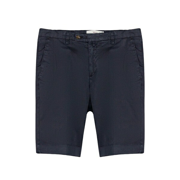 ブリ後ろ側 1949 メンズ 心地よいズボン下 ボトムス Pressed-crease turn-up shorts Blue