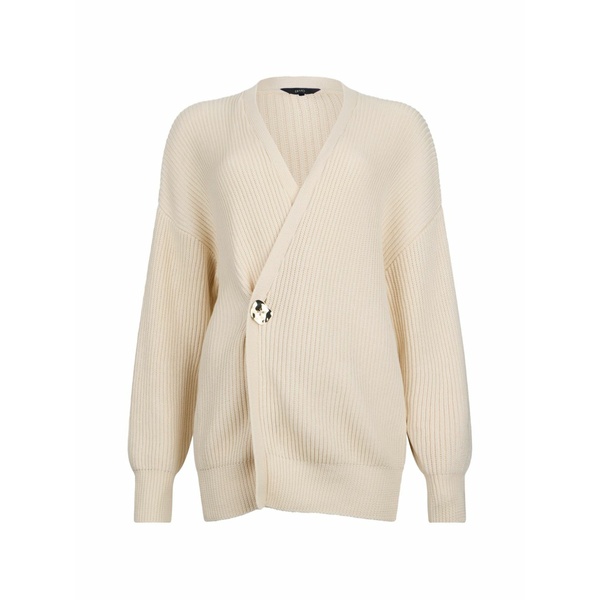 リュージョー レディース ジレー アウター Rib knit button cardigan Neutrals