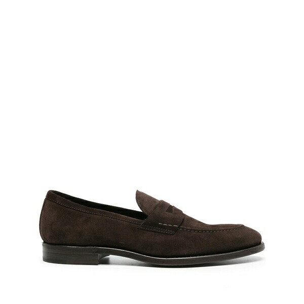 ヘンダーソン・ブラッコ メンズ スリッポン・ローファー シューズ Almond-toe suede loafers Brown