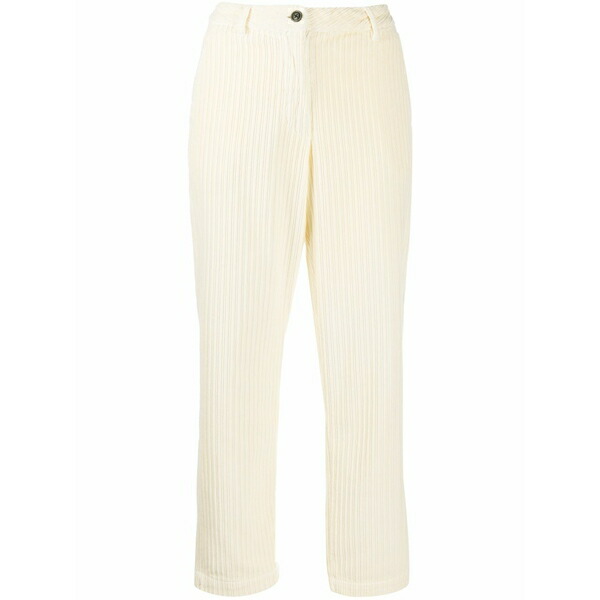 羊毛 一財産 レディース 心地よいズボン下 ボトムス Cropped corduroy trousers Neutrals