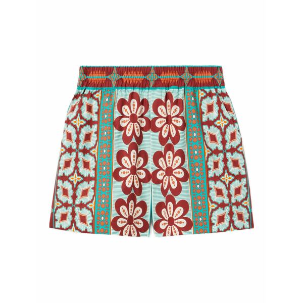 ラ・ダブル・ジェイ レディース 心地好いズボン下 ボトムス Floral-print shorts Green