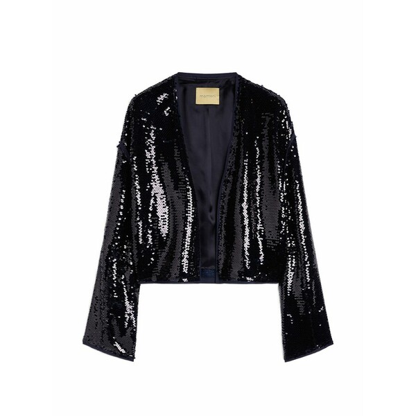 モモン レディース 上衣＆上衣 アウター Sequin raw-cut jacket Blue
