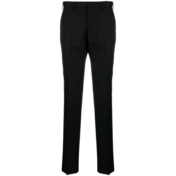 ラルディーニ メンズ 心地好いズボン下 ボトムス Twill-weave wool tailored trousers Black