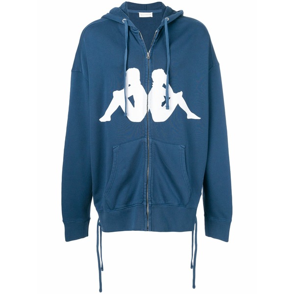 フェイスコネクション メンズ パーカー・スウェットシャツ アウター Logo print hoodie  Blue