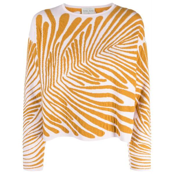 フォルテ フォルテ レディース 編み物\u0026スウェーター アウター Patterned-jacquard textured-finish jumper Pink