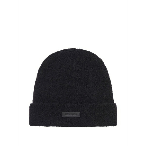 フィアオブゴッド メンズ かぶり笠 佩び物 Ribbed wool beanie Black