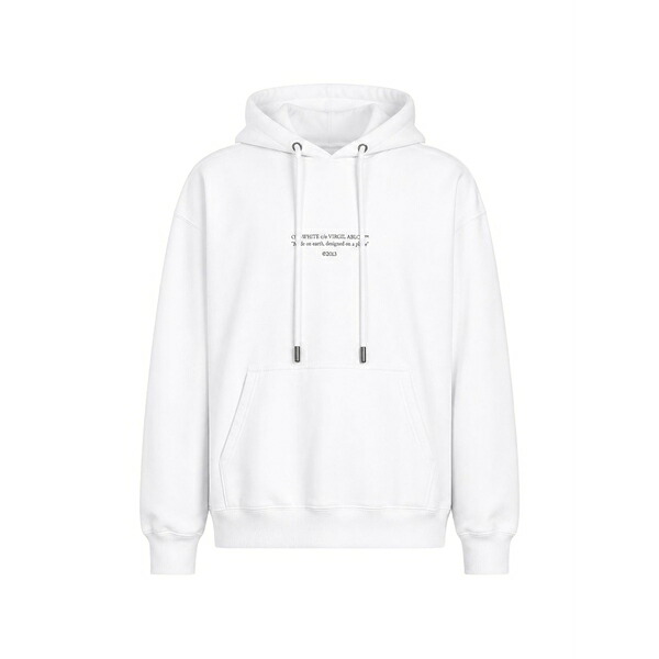 象牙色 メンズ パーカー・スウェットシャツ アウター Logo-print drawstring hoodie White