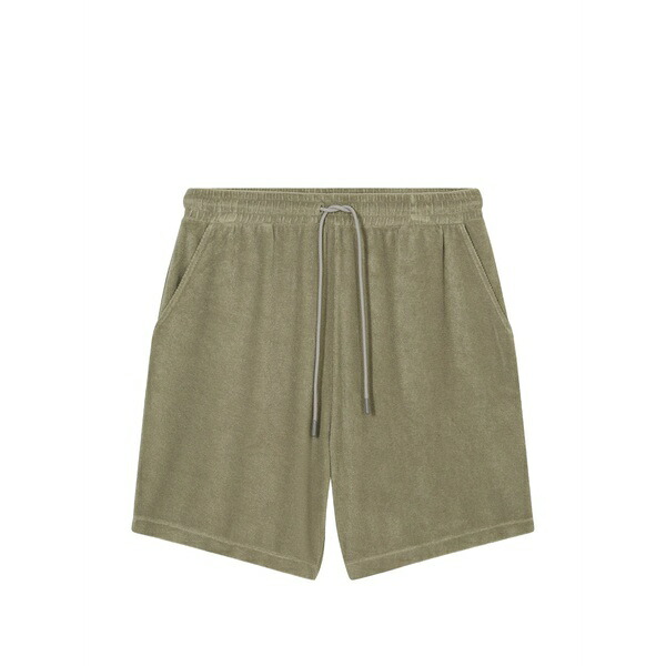 クローズド メンズ 心地よいズボン下 ボトムス Drawstring terry-cloth shorts Green
