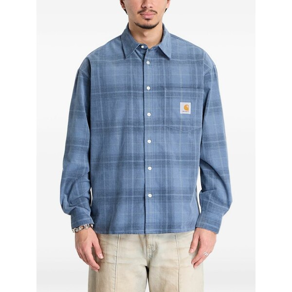カーハート メンズ シャツ トップス L/s wilber plaid pocket shirt Blue|asty
