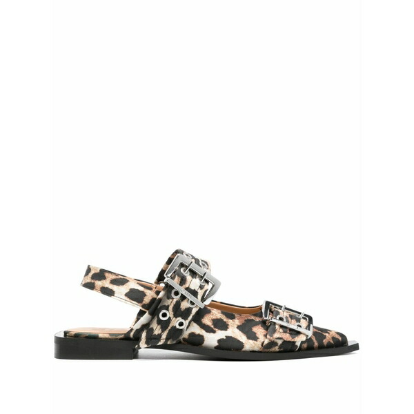 ガニー レディース サンダル シューズ Leopard-print buckle ballerinas Neutrals