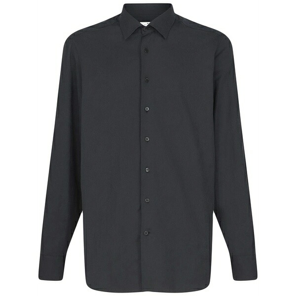 エトロ メンズ プルオーバー トップス Long-sleeved cotton shirt Black