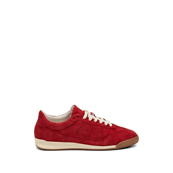 御上さん メンズ スニーカー シューズ Cross hybrid suede sneakers Red