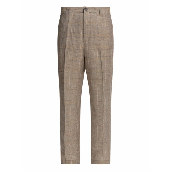 エヌエヌ77 メンズ 心地好いズボン下 ボトムス Checked-pattern trousers Brown
