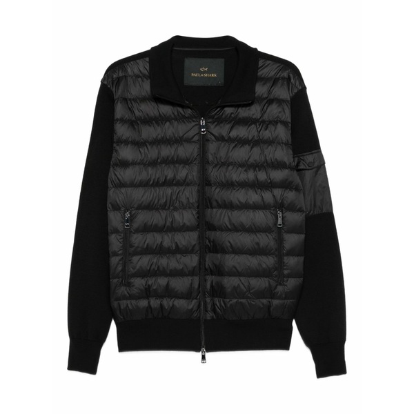ポールアンドシャーク メンズ 上衣＆上衣 アウター Quilted wool-panel jacket Black