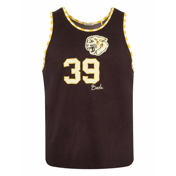 ボーディ メンズ ティーシャツ トップス Appliqu￡-detail tank top Brown