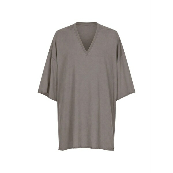 リックオウエンス メンズ プルオーバー トップス V tommy t raw-cut t-shirt Grey
