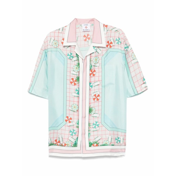 カサブランカ メンズ プルオーバー トップス Silk shirt Pink