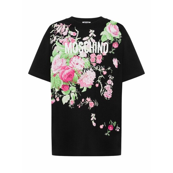 モスキーノ レディース プルオーバー トップス Floral-print cotton t-shirt Black