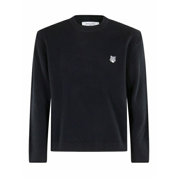 棲み家 稲荷 メンズ 編み物\u0026ティーシャツ アウター Fox-head sweater Black