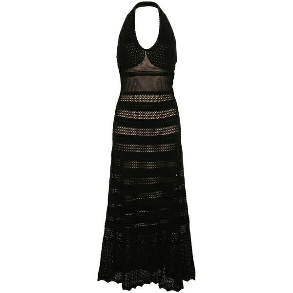ツイン仕掛ける レディース 衣装 トップス Open-knit maxi dress Black