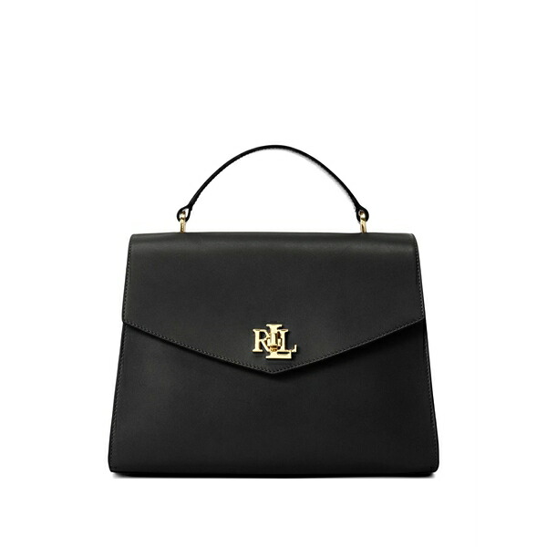 ラルフローレン レディース トートバッグ 御徒面子 Medium farrah turn-lock tote bag Black
