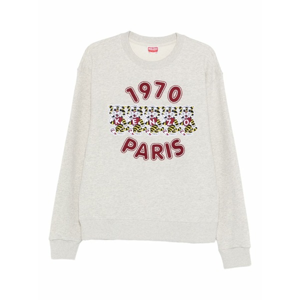 ケンゾー メンズ パーカー・スウェットシャツ アウター Tiger-print crewneck sweatshirt Neutrals
