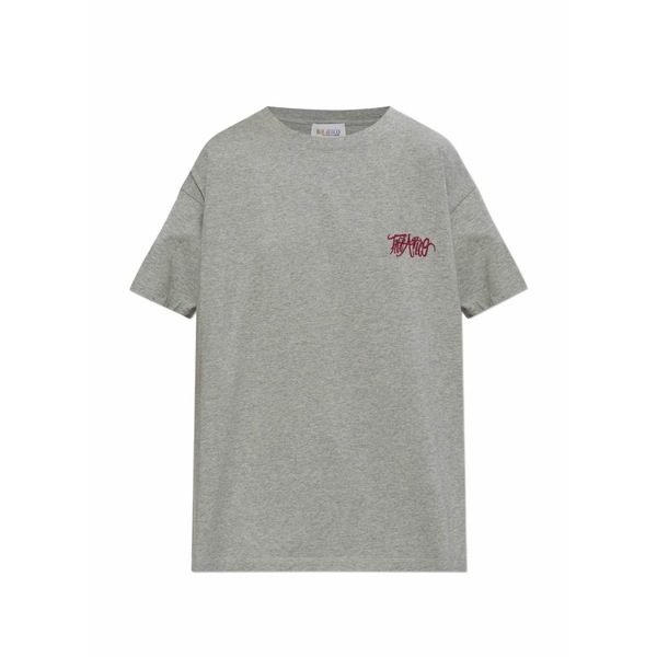ジ アティコ レディース ティーシャツ トップス Logo-embroidered t-shirt Grey