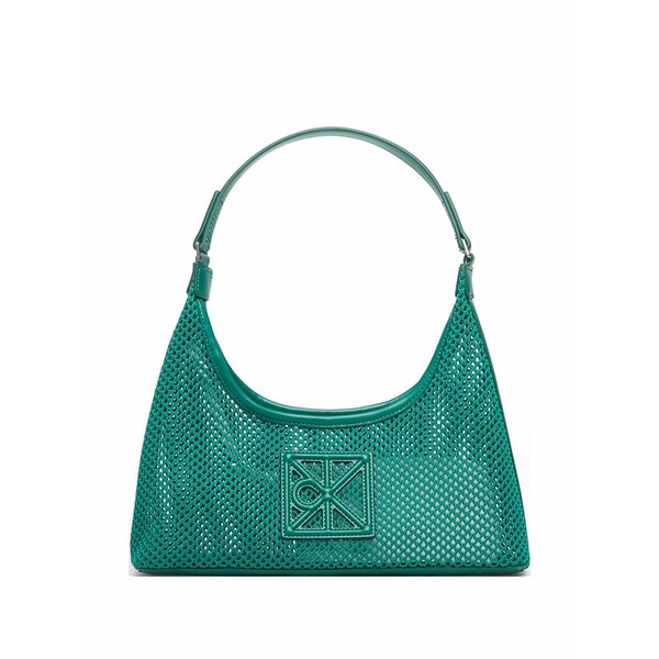 カルバンクライン レディース ショルダーバッグ 御徒面子 Mesh logo-patch shoulder bag Green