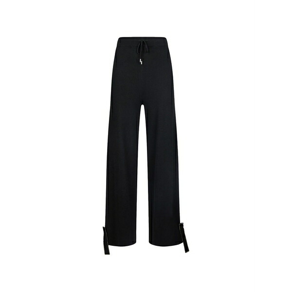 リュージョー レディース カジュアルパンツ ボトムス Beaded knitted trousers Black|asty