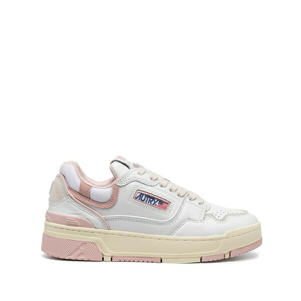 オートリー レディース スニーカー シューズ Logo-embellished side panels leather sneakers White