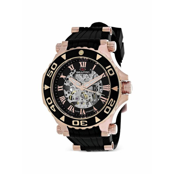セアポロ メンズ 腕時計 アクセサリー Seaway skeleton 50mm watch Silver|asty