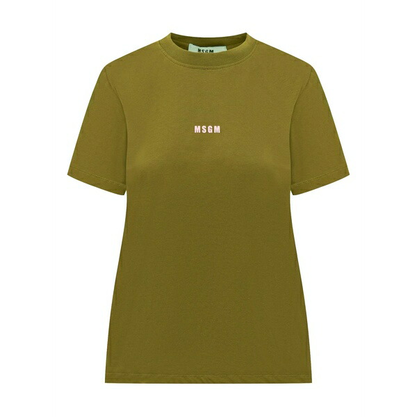 エムエスジイエム レディース ティーシャツ トップス Logo-print t-shirt Green