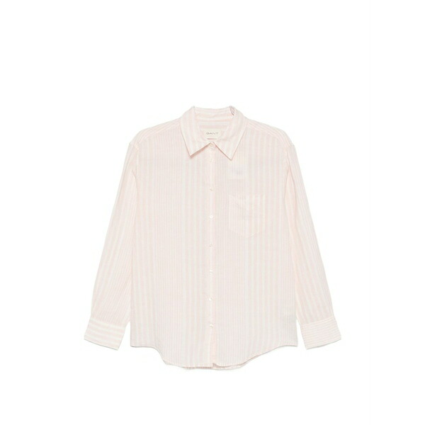 ガント レディース プルオーバー トップス Striped chest-pocket shirt Pink