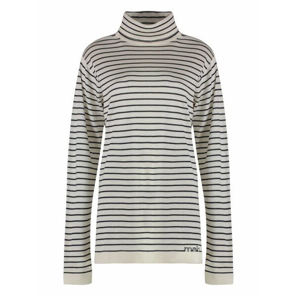 マロ レディース 編み物\u0026ティーシャツ アウター Striped jumper White