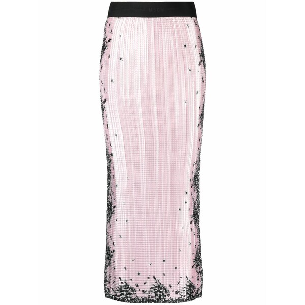 エムエスジイエム レディース スコート ボトムス Sequin-design pencil skirt Pink