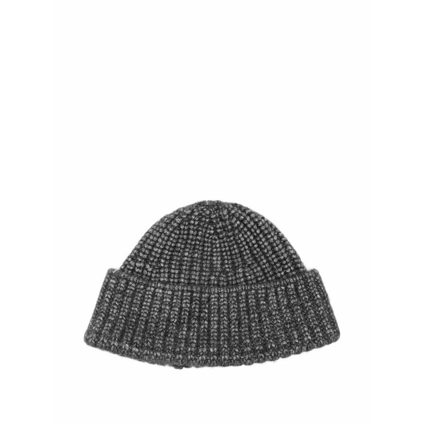 ゼニア メンズ 鳥打ち帽 付属物 Ribbed beanie hat Grey