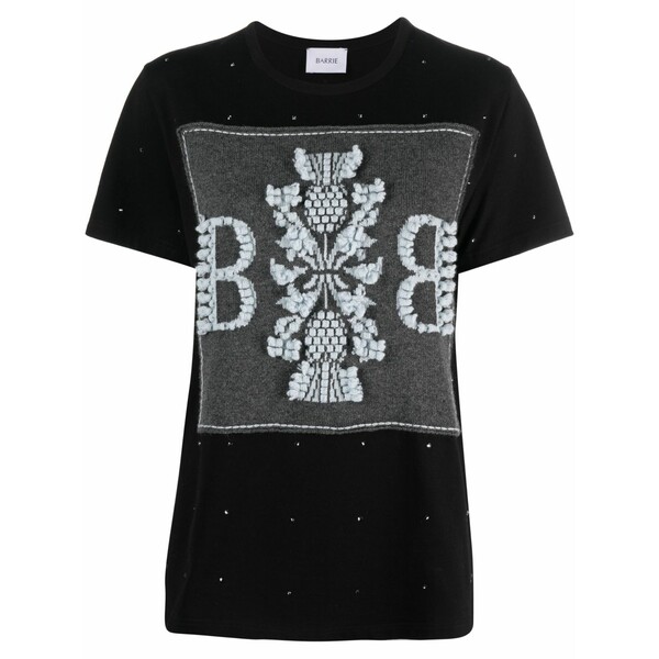 バリー レディース プルオーバー トップス Logo-embroidered embellished t-shirt Black