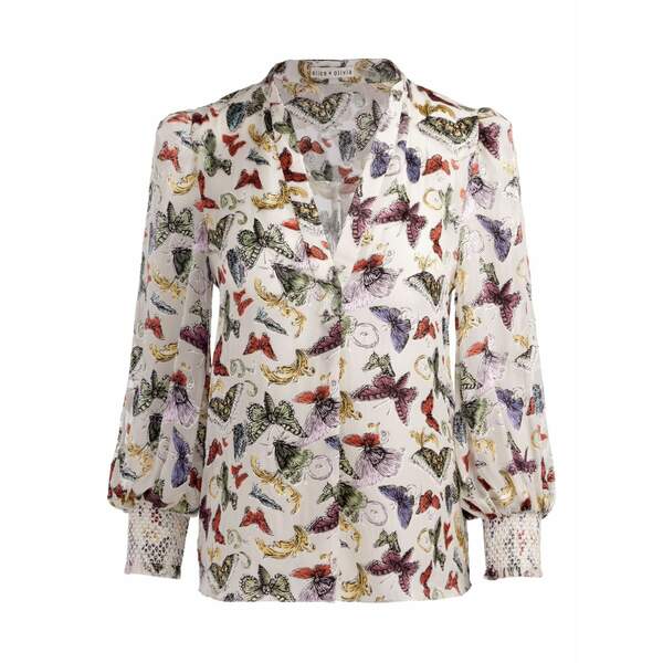 アリス アンド オリビア レディース ティーシャツ トップス Sheila blouse Neutrals