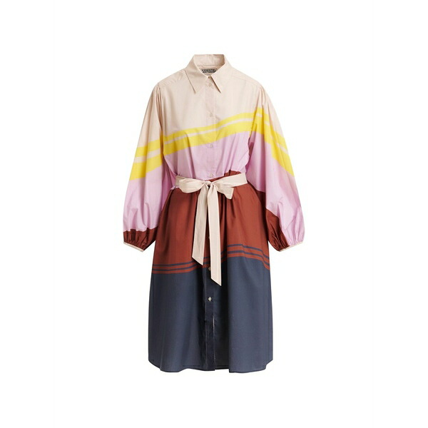 エッセンシャルアントワープ レディース 衣装 トップス Jerulo stripe-print belted MIDI shirt dress Brown