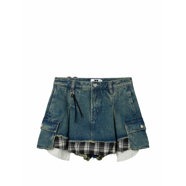 イズエ レディース 心地好いズボン下 ボトムス Cargo pleated cotton shorts Blue